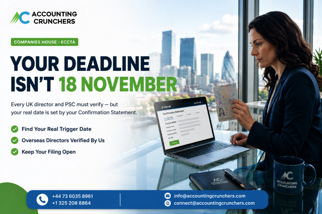 Companies House identity verification deadline for UK company directors and PSCs