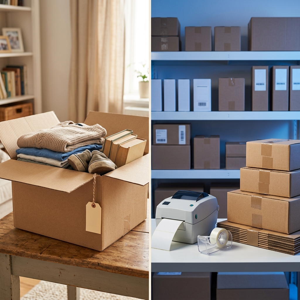 Comparison of decluttering used personal items and running an online reselling business for UK tax