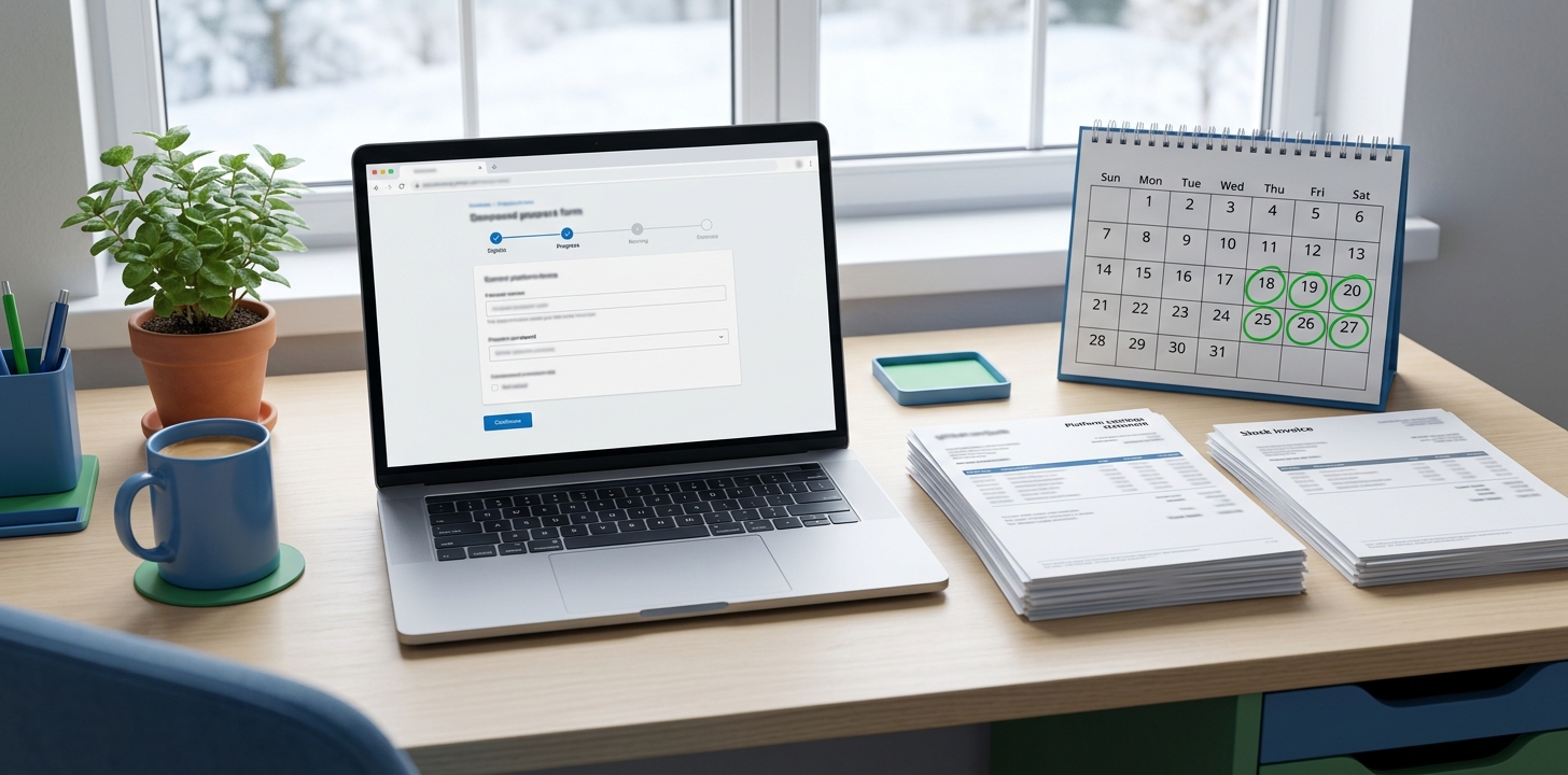 UK side hustle seller preparing a Self Assessment tax return using platform earnings reports before 31 January 2027